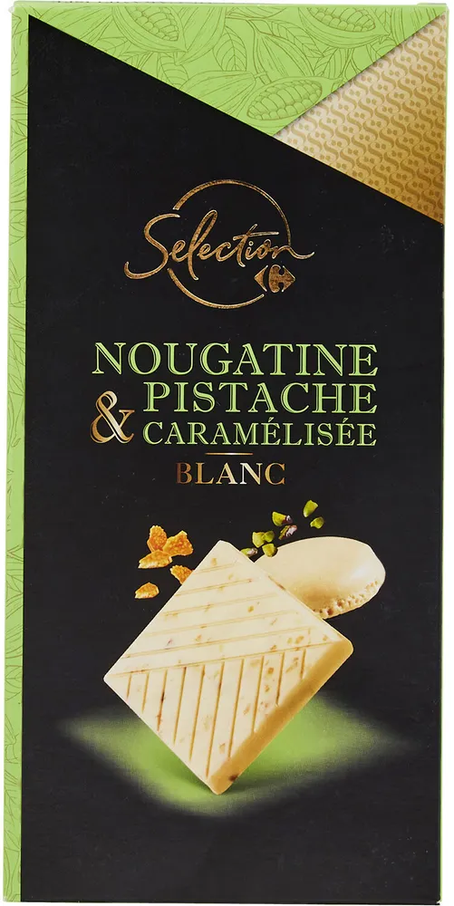 Nougatine & pistache caramélisée blanc