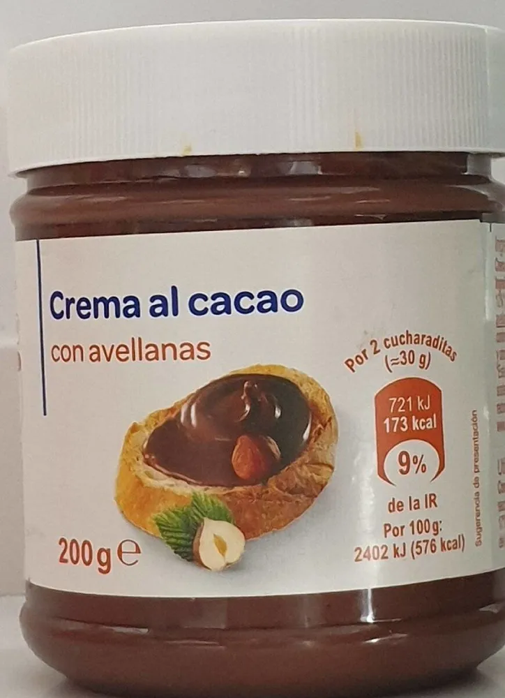 Crema de cacao con avellanas