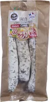 Trio de saucissons secs nature, cantal et noix