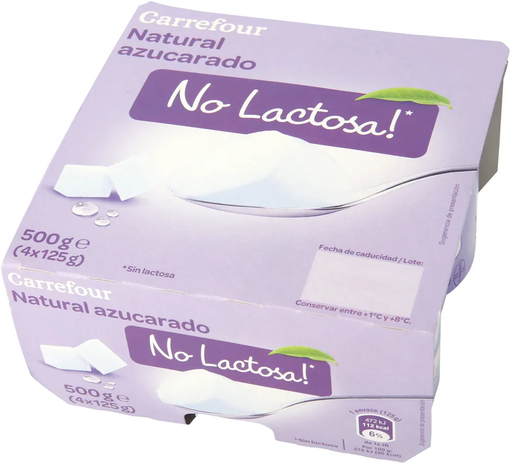 yogur sin lactosa azucarado Carrefour