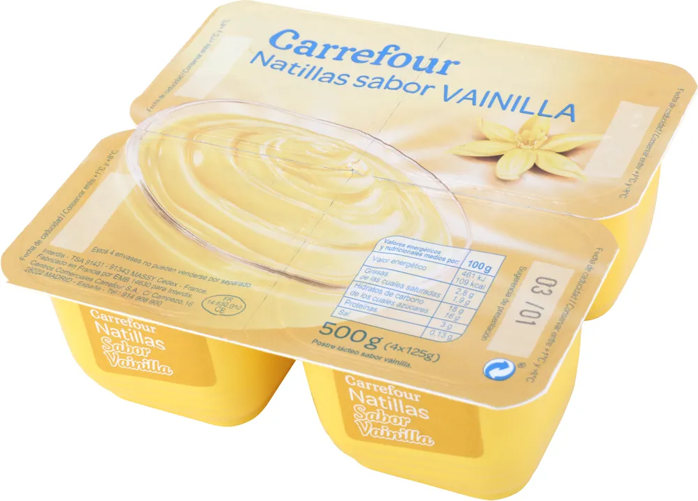 Natillas vainilla