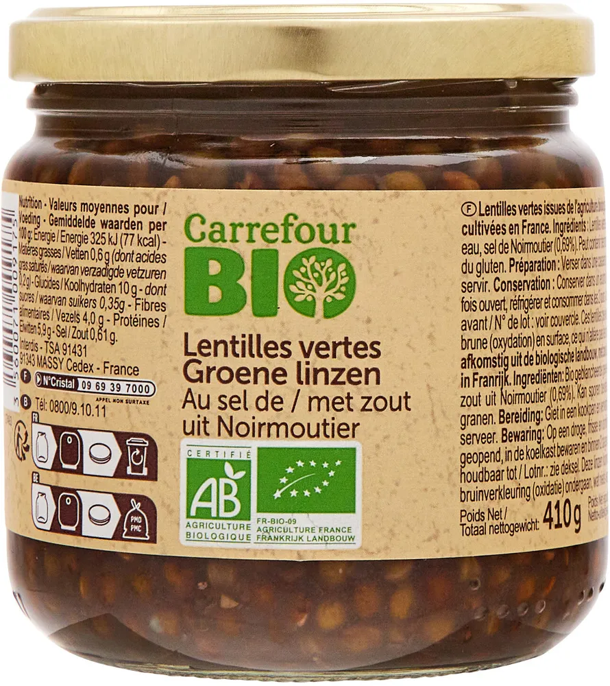 Lentilles vertes au sel de Noirmoutier