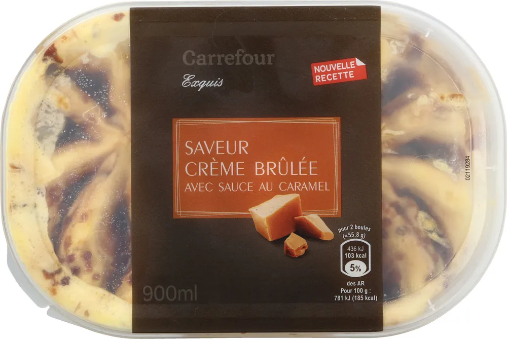 Glace saveur crème brûlée