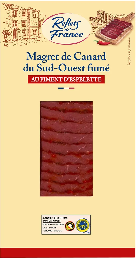 Magret de canard du Sud-Ouest fumé Au piment d'Espelette