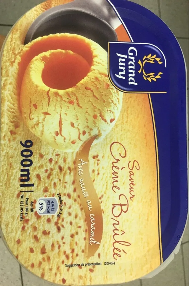Glace saveur creme brulee