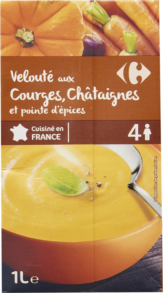VELOUTÉ AUX Courges et Châtaignes Et pointe d'épices