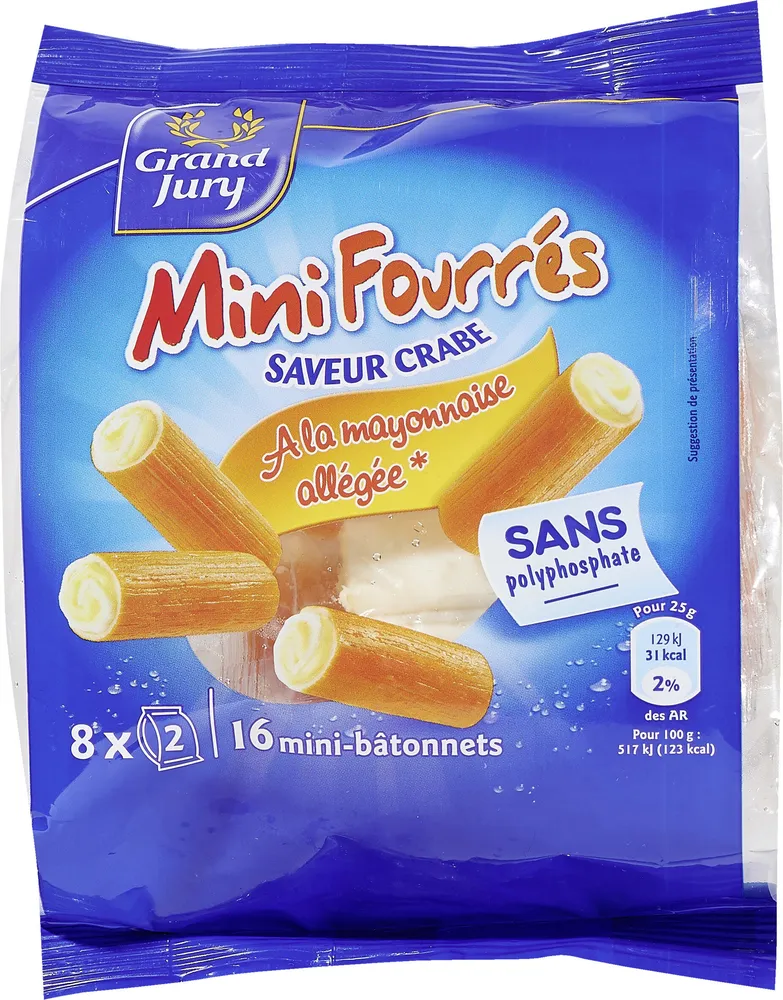 Mini fourrés saveur crabe à la mayonnaise allégée