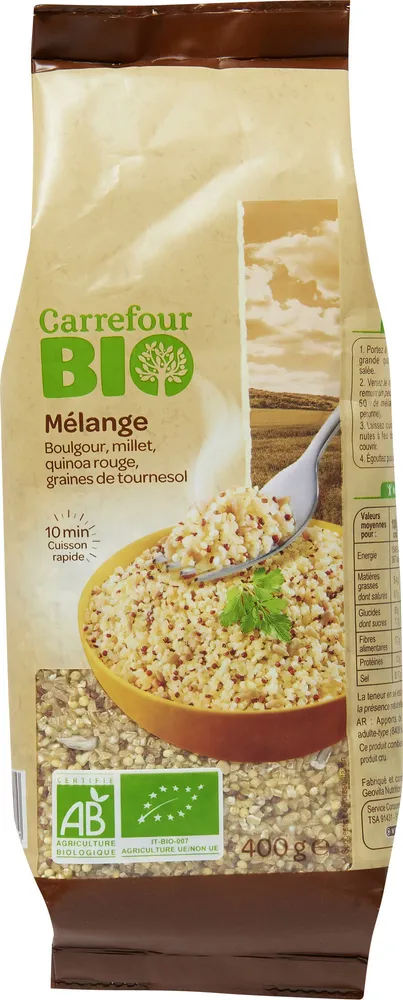 MIX Boulgour, millet, quinoa rouge, graines de tournesol