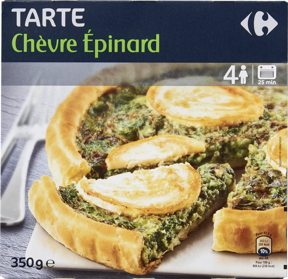Tarte chèvre épinard