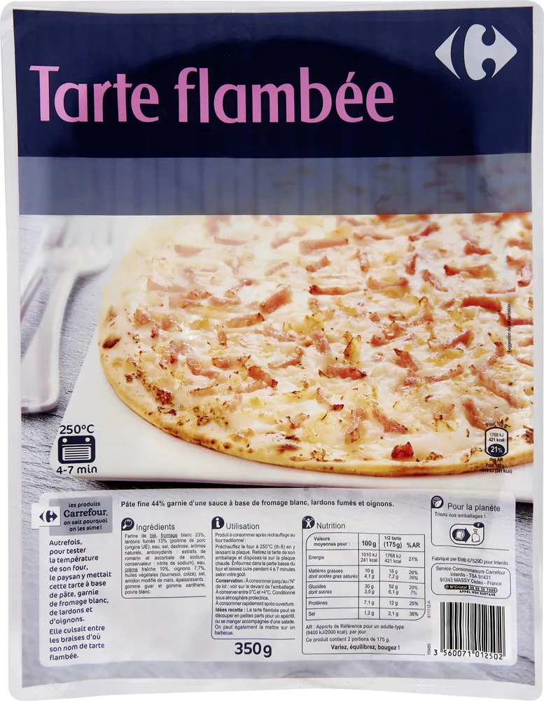 Flammekueche fromage blanc Lardons & oignons