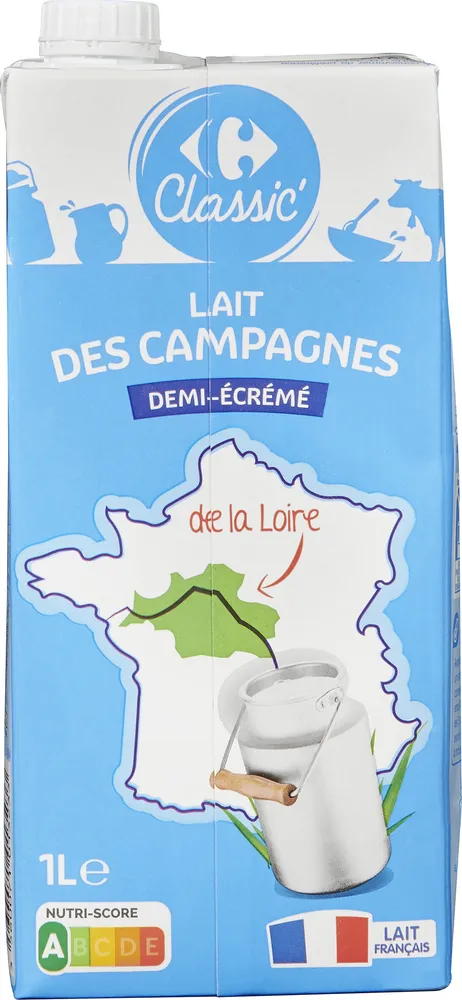 LAIT DES CAMPAGNES DEMI-ÉCRÉMÉ De la Loire
