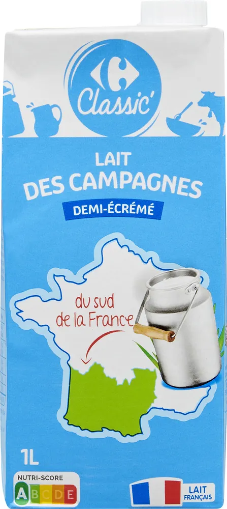 Lait des campagnes demi-écrémé