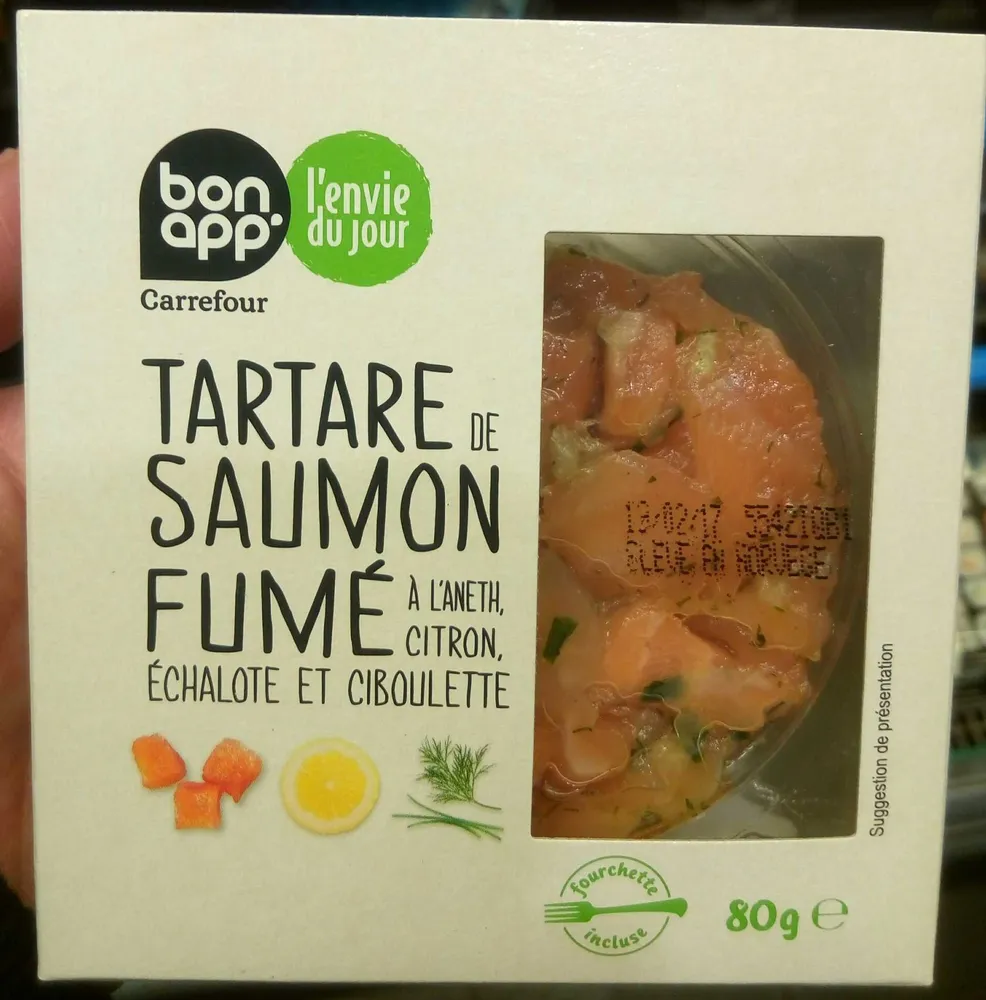 Tartare de saumon fumé à l'aneth, citron, échalote et ciboulette