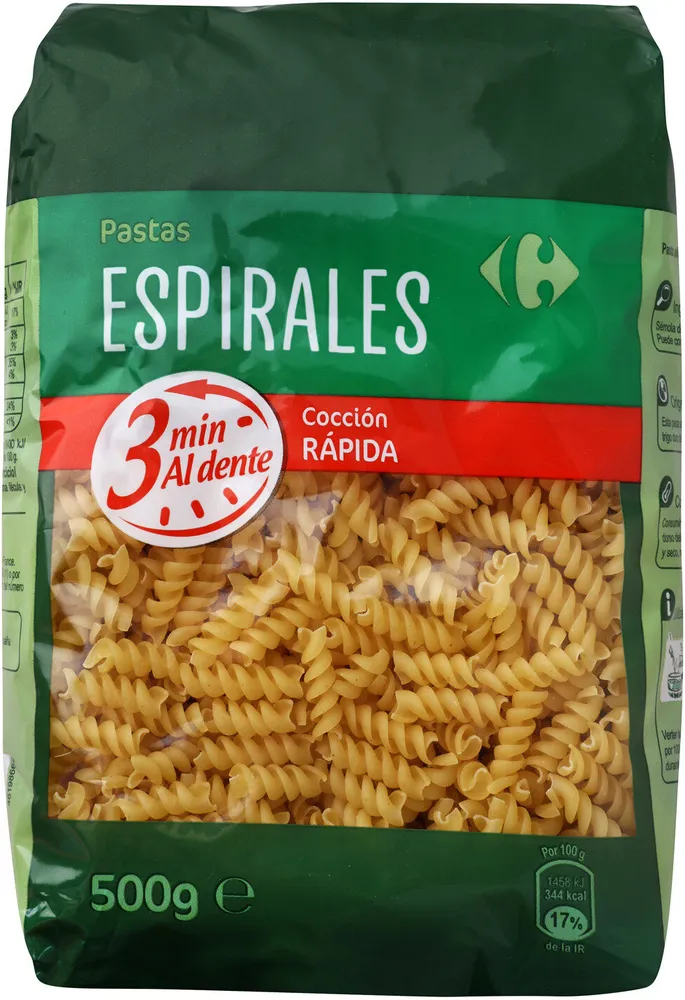 Espirales cocción rápida