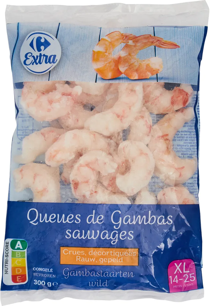 Queues de gambas sauvages