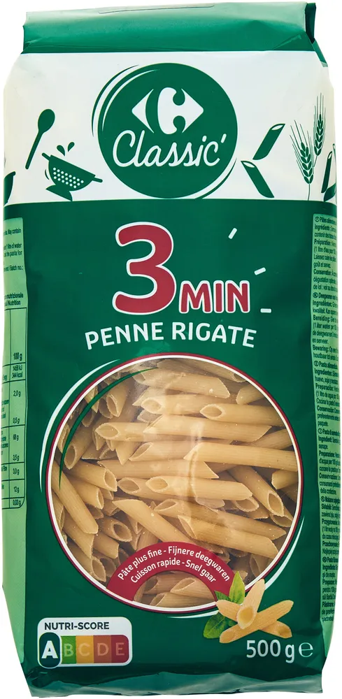3min PENNE RIGATE CUISSON RAPIDE