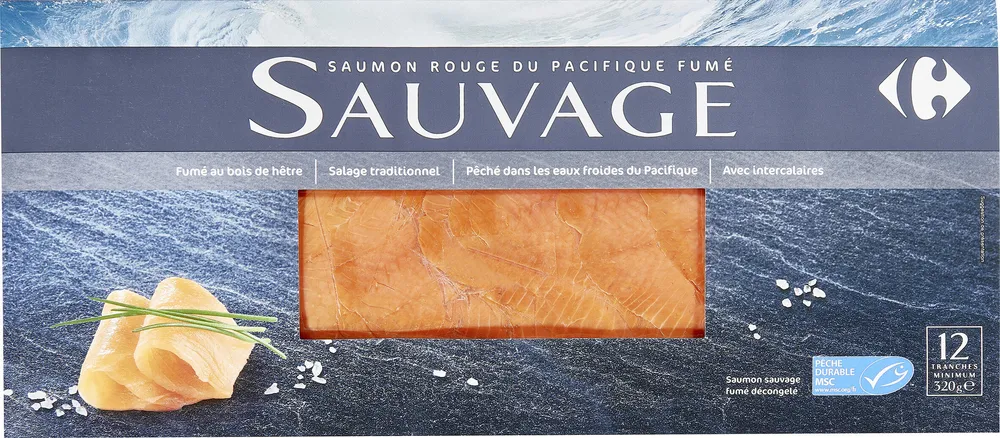 Saumon Rouge du Pacifique fumé Sauvage Décongelé