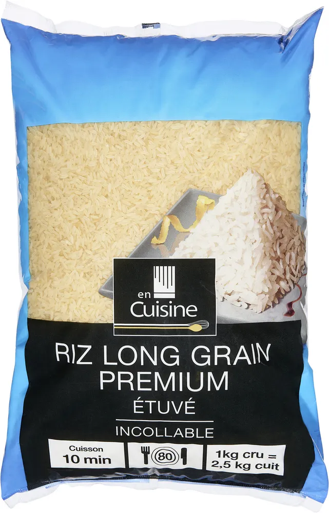 Riz long grain premium etuve incollable