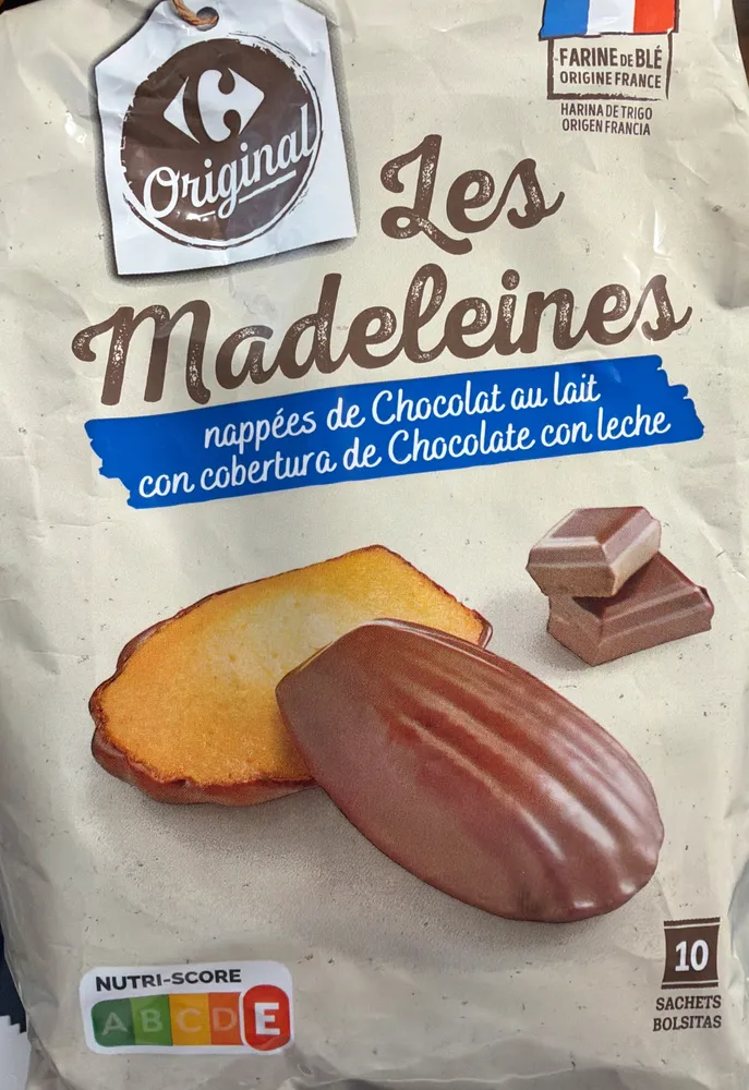 Les Madeleines nappées de Chocolat au lait