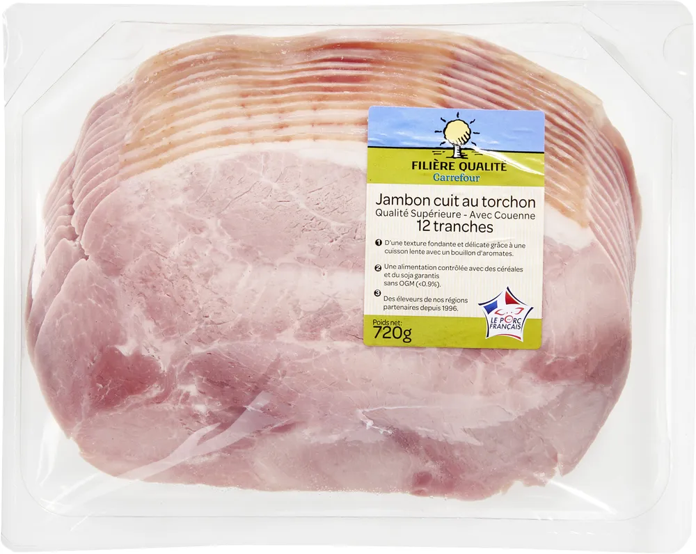 Jambon cuit superieur au torchon