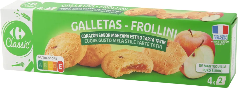 Galletas corazón sabor manzana estilo tarta tatin
