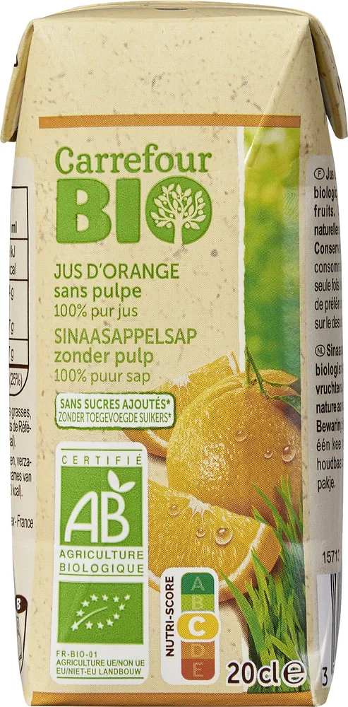 100% PUR JUS ORANGE Sans pulpe