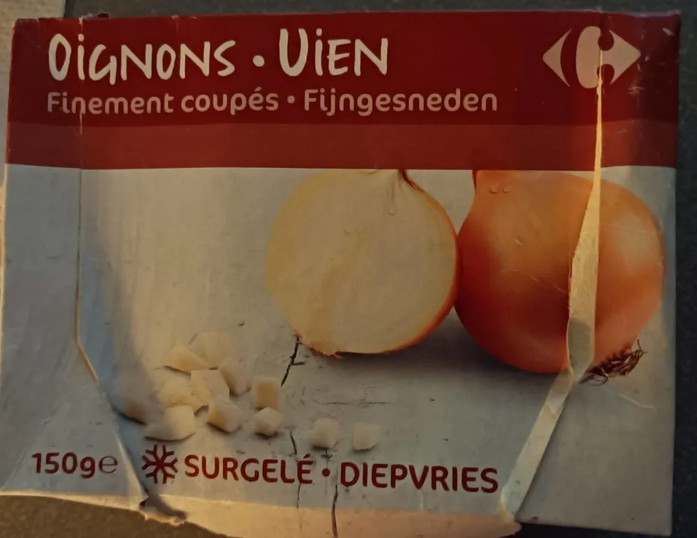 Oignons finement coupés