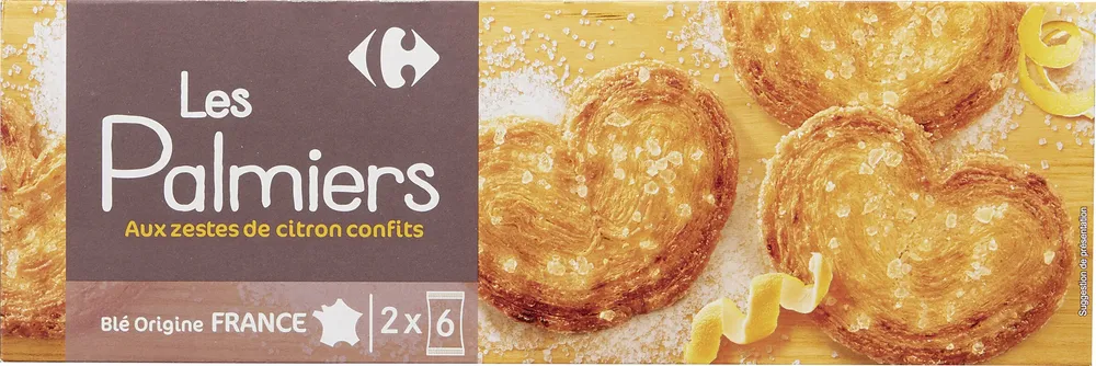 Palmiers Aux zestes de citron confits