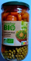 Petits pois très fins et carottes en rondelles