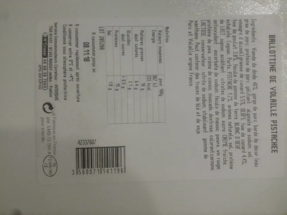 Ballottine de VOLAILLE PISTACHÉE