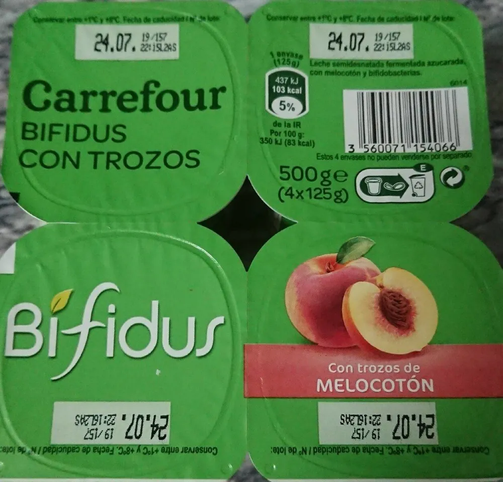 Yogur bifidus con trozos