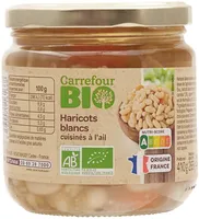 Haricots blancs cuisinés à l'ail.