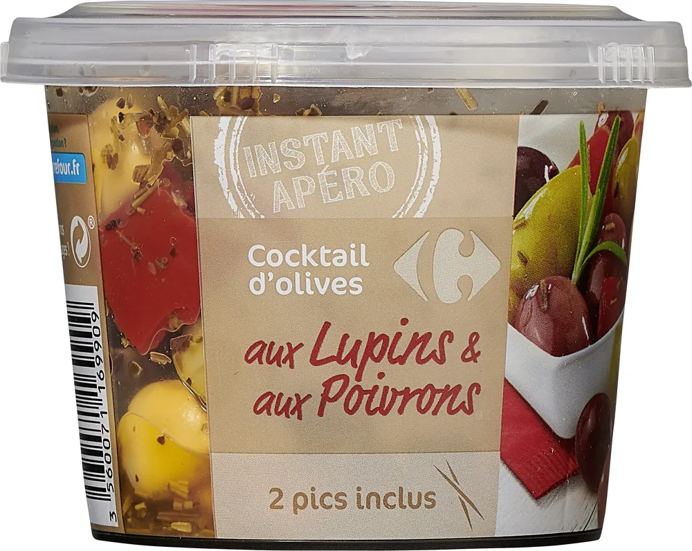 Cocktail d'olives aux lupins et poivrons