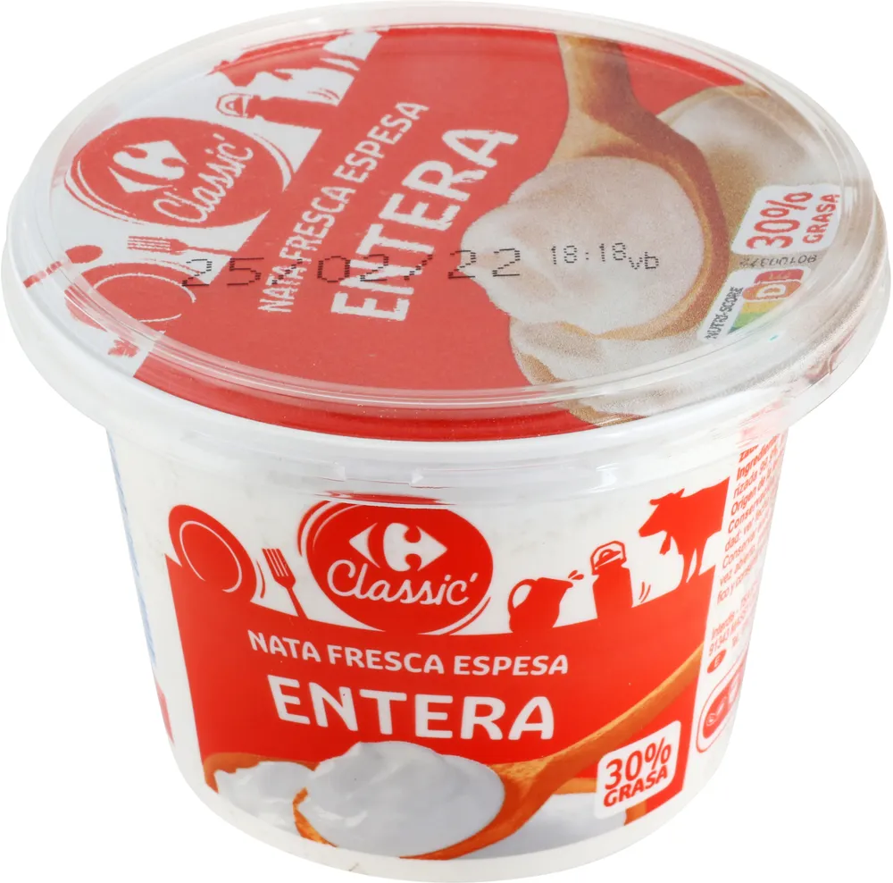 Nata fresca espesa entera