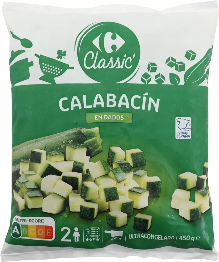 Calabacín en dados