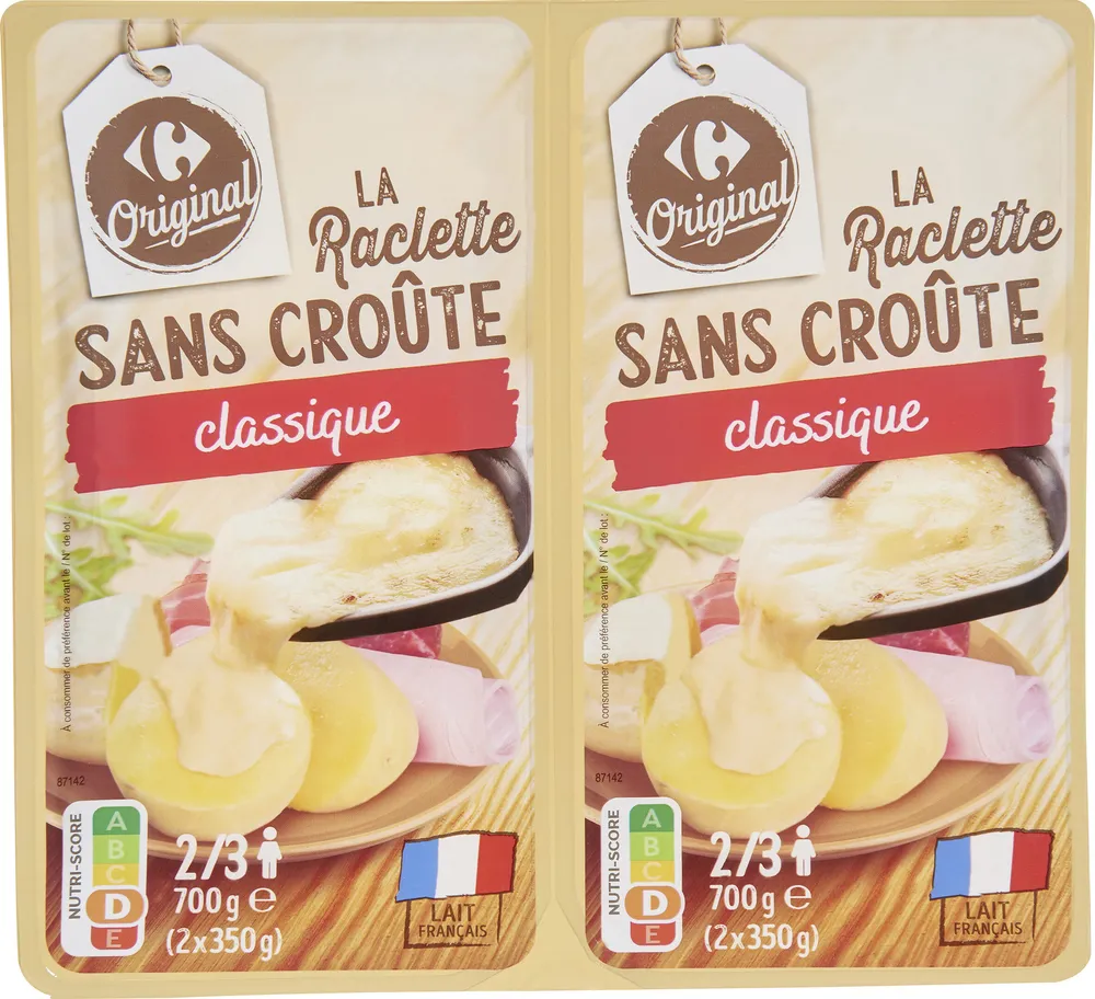 Raclette classique sans croûte
