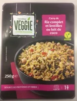Curry de riz complet et lentilles au lait de coco