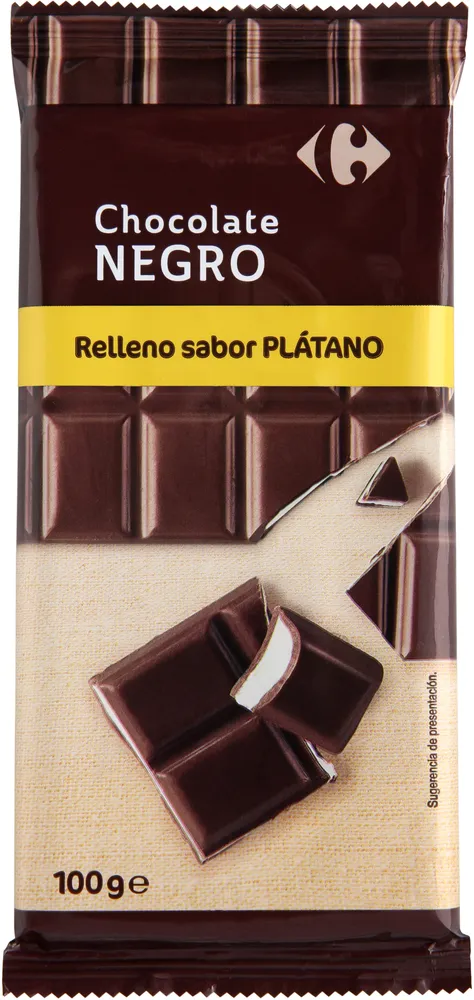 Chocolate negro relleno sabor plátano