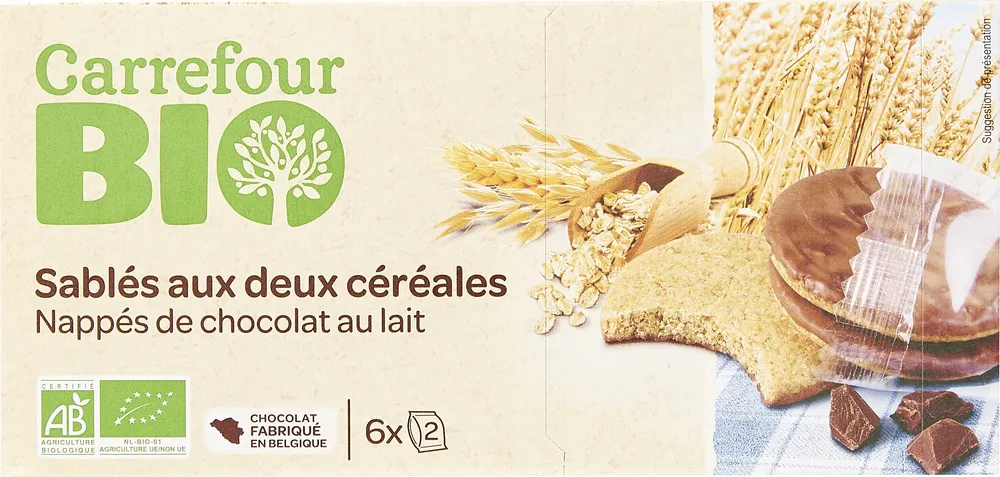 Sablés au deux céréales Chocolat lait