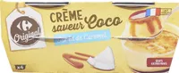 Crème saveur coco sur lit de caramel