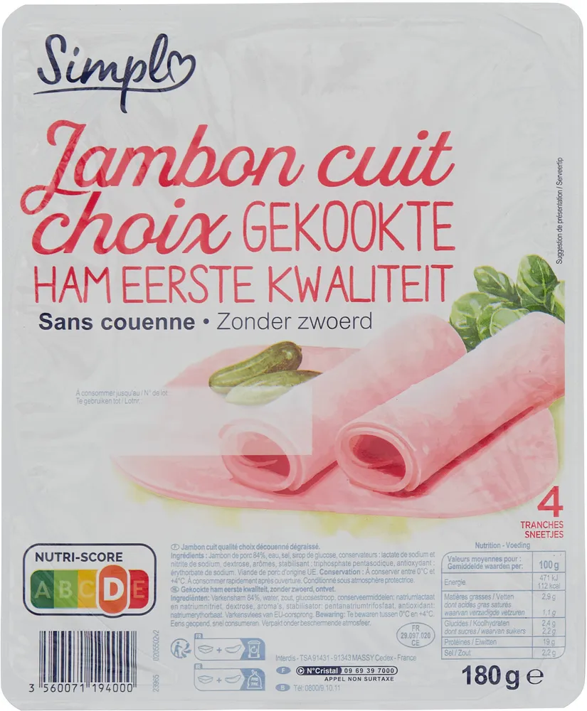 Jambon sans couenne