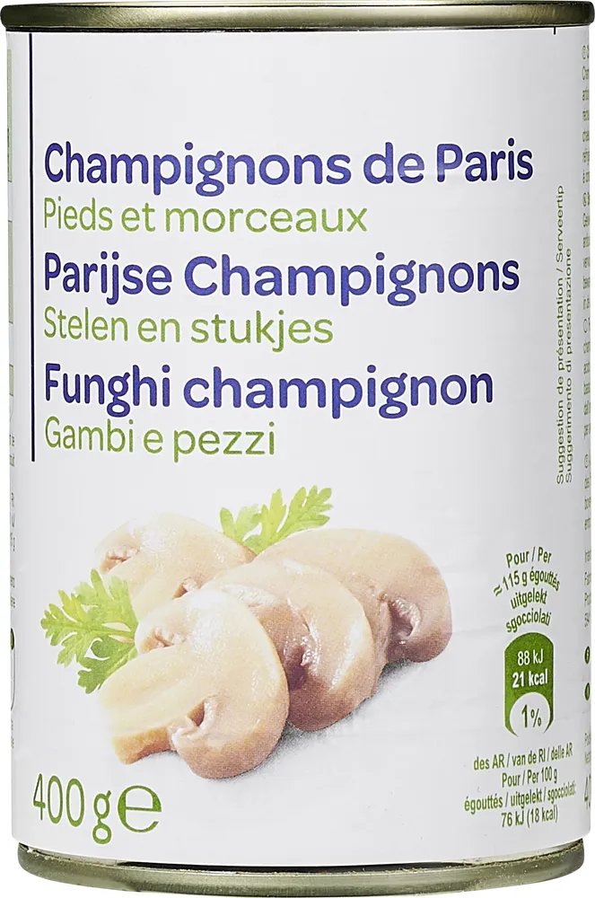 Champignons de Paris pieds et morceaux