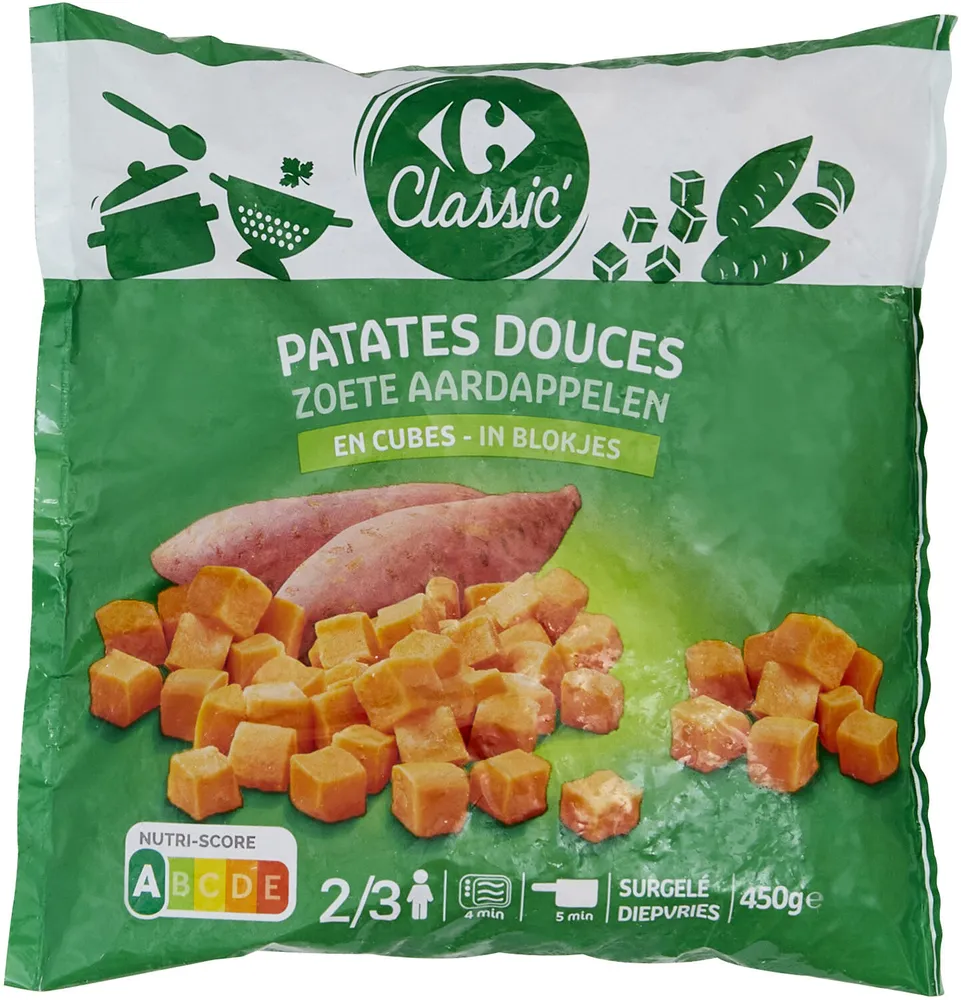Patates douces en cubes