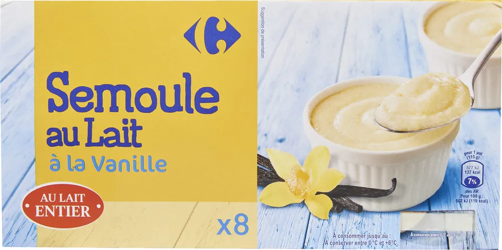 Semoule au lait à la vanille