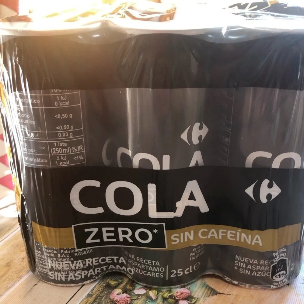 COLA ZERO* SANS CAFEINE *Sans sucres.