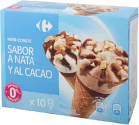 mini conos sabor nata  y cacao