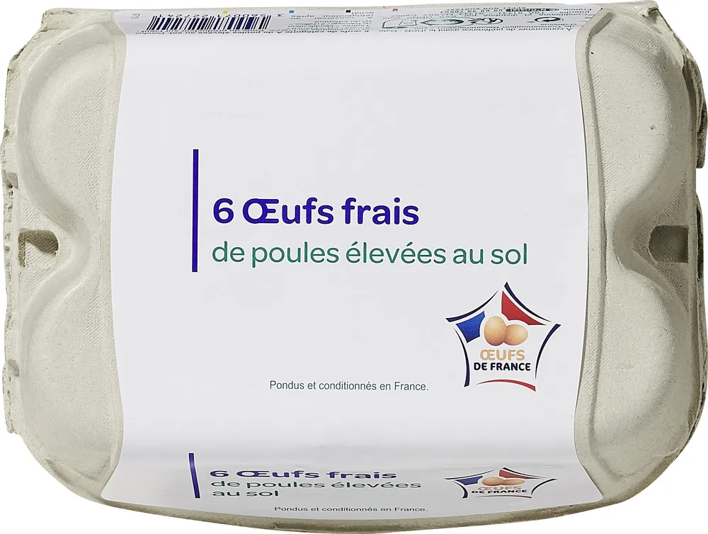 6 Œufs FRAIS DE POULES ÉLEVÉE AU SOL