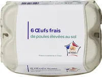 6 Œufs FRAIS DE POULES ÉLEVÉE AU SOL