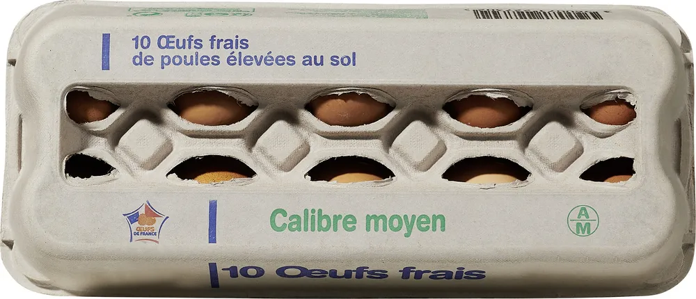 10 Œufs FRAIS DE POULES ÉLEVÉES AU SOL