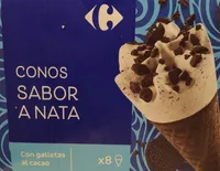 Conos sabor nata con galleras al cacao